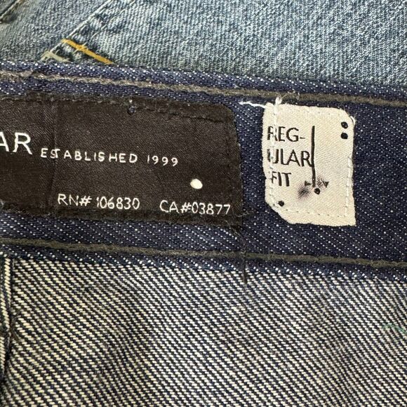 Roca Wear Jeans Mens 40*32 Dark Wash Regular Fit Logo Y2K Hip Hop - Picture 9 of 12